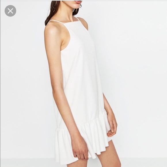 zara white halter dress